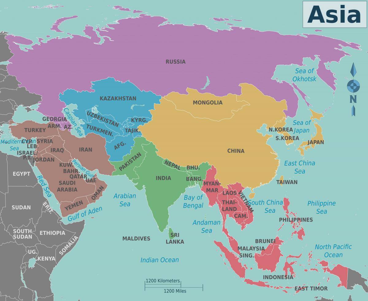 موقع الصين على خريطة آسيا