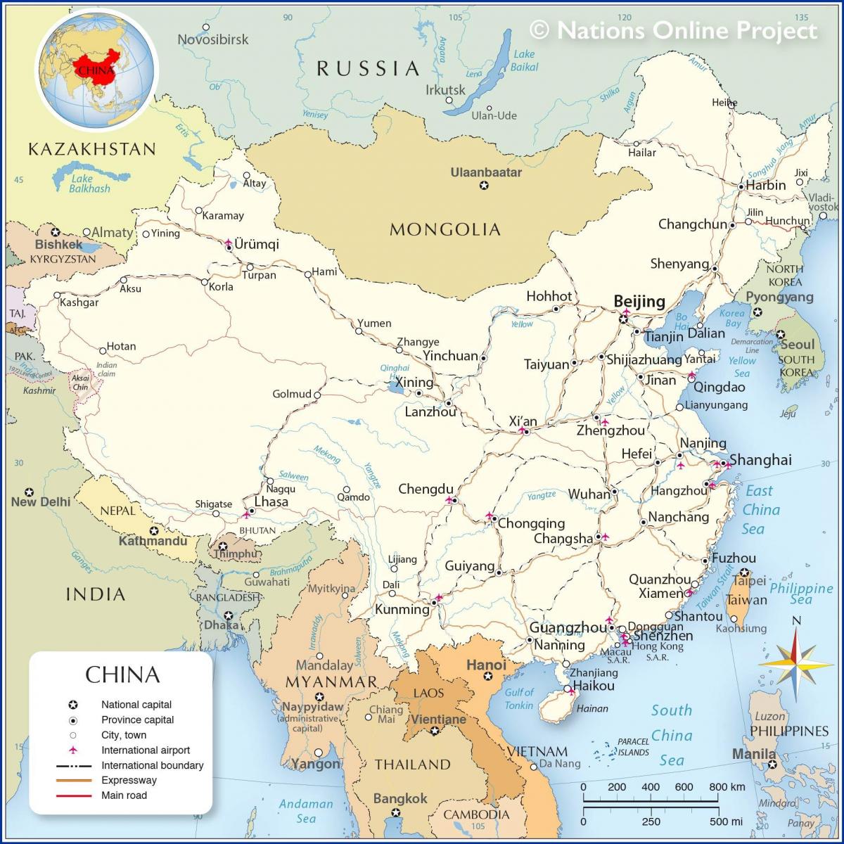 خريطة البلد الصين
