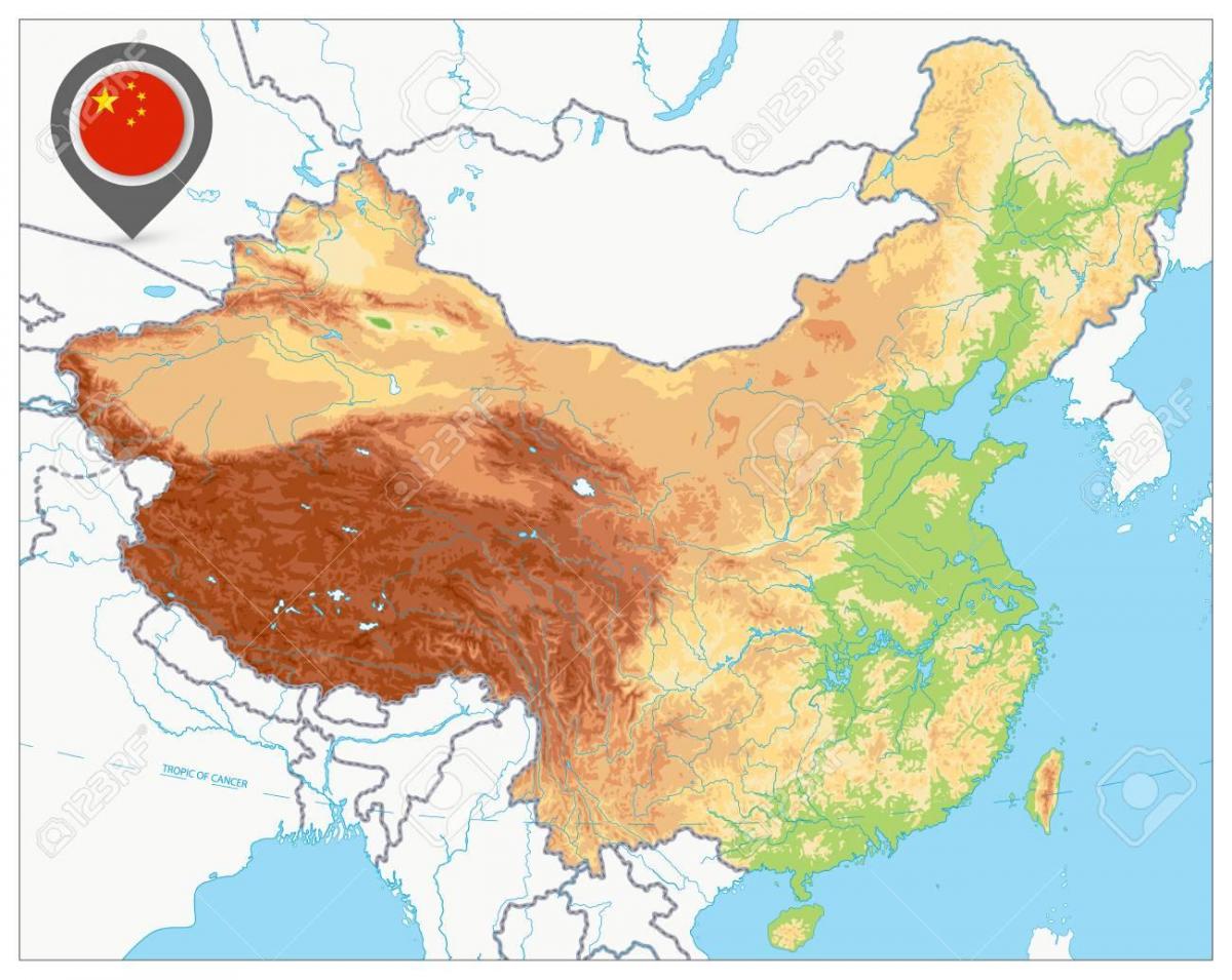 خريطة الشكل البري للصين