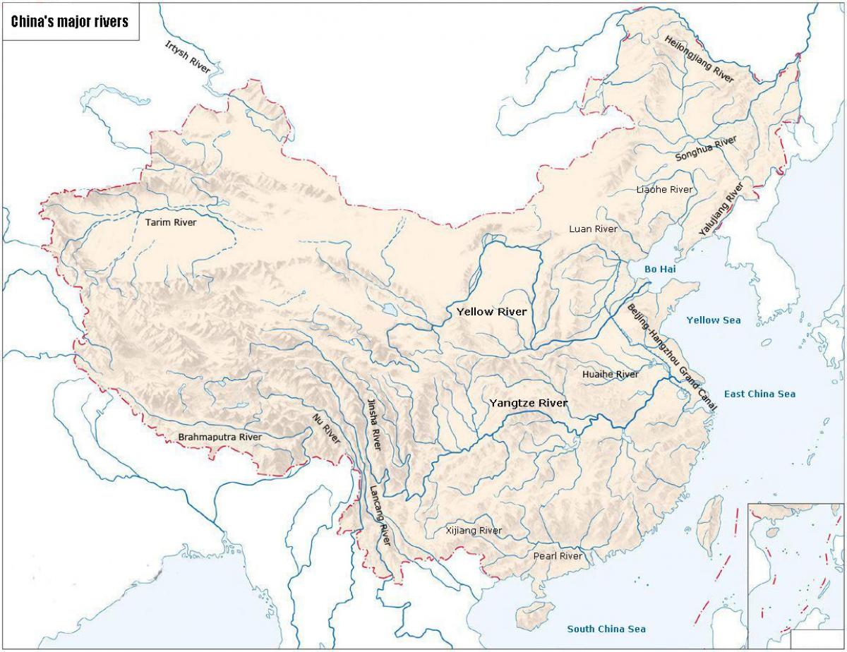 خريطة الأنهار في الصين