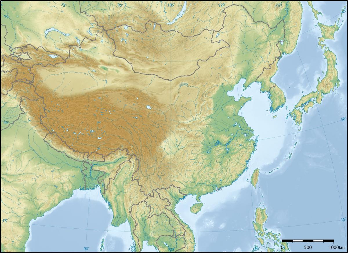 خريطة طبوغرافية للصين