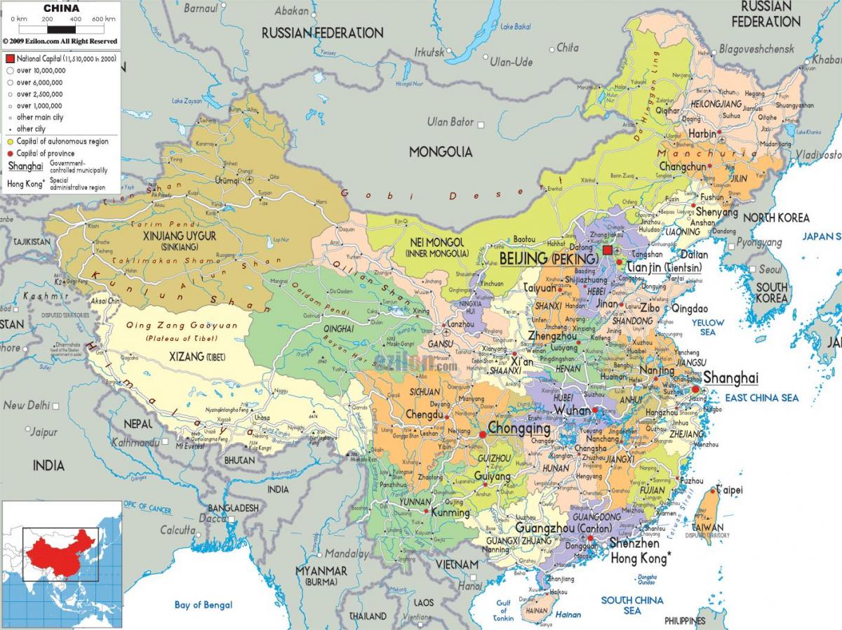 خريطة كبيرة من الصين